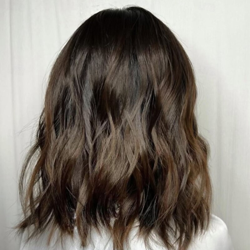 Unprocessed Virgin Hair 5x5 Closure 13x4 Lace Front Wig Short Bob Brazilian Hair Wavy Auburn Wig 130% 150% Density Ombre Hair 100% Virgin Glueless Pre-Plucked For Women Short Human Hair Lace Wig3