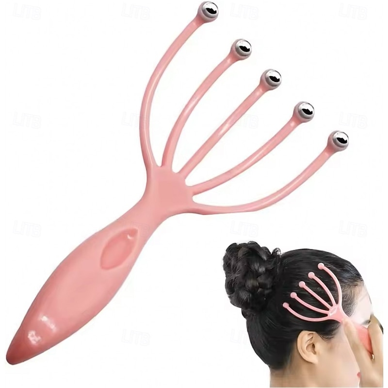 Scalp Massager Claw Head Scratcher, 5-Finger Manual Head Massage Tool, Stress Relief Scalp Relaxer for Shampoo and Hair Care