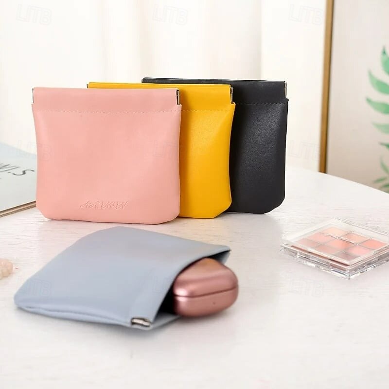 Pocket Cosmetic Bag Waterproof Snap Closure Organizer Portable Makeup Pouch for Keys Lipstick Charging Cables Travel Storage Convenient and Compact Carry Case4