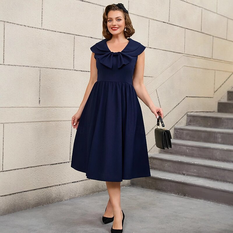 Retro Vintage 1950s Rockabilly Midi A Line Dress Flare Dress Plus Size Fancy Dress Women's Vacation Party & Evening Retro Theme Party Adults' Dress Spring & Summer3