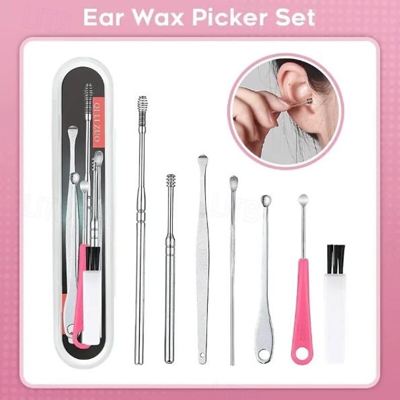Set Ear Wax Pickers Stainless Steel Earpick Wax Remover Tool Kit for Ear Cleaning Massage and Wax Removal Safe and Durable Personal Hygiene Accessories