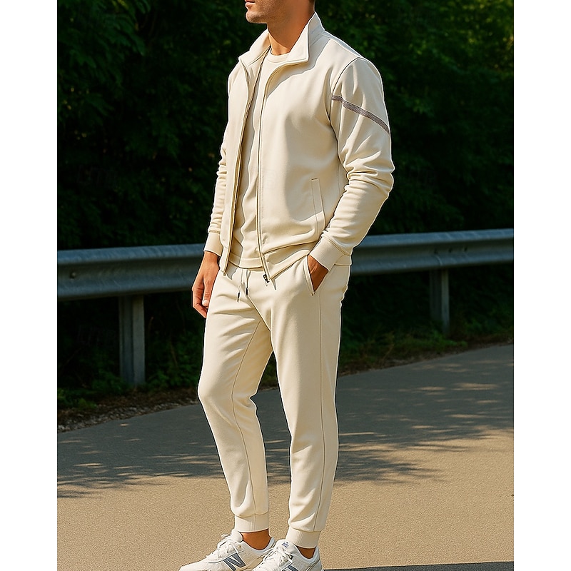 Women's Tracksuit Sweatpants Hooded Jacket Zipper Pocket Solid Colored Clothing Suit Fall & Winter Black Apricot Gym Training Running Windproof Long Sleeve Sport Activewear Micro-elastic Regular Fit3