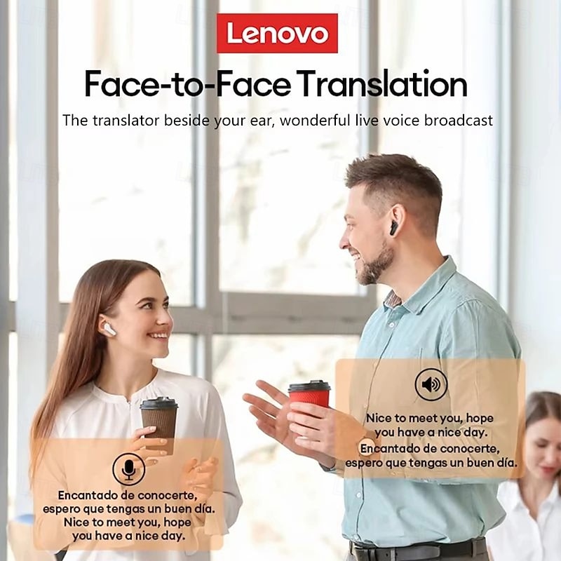 New Lenovo LP49 AI TWS Bluetooth V5.4 Earphones AI Translation With Multiple Languages Headphones Surround Sound Effect Earbuds2