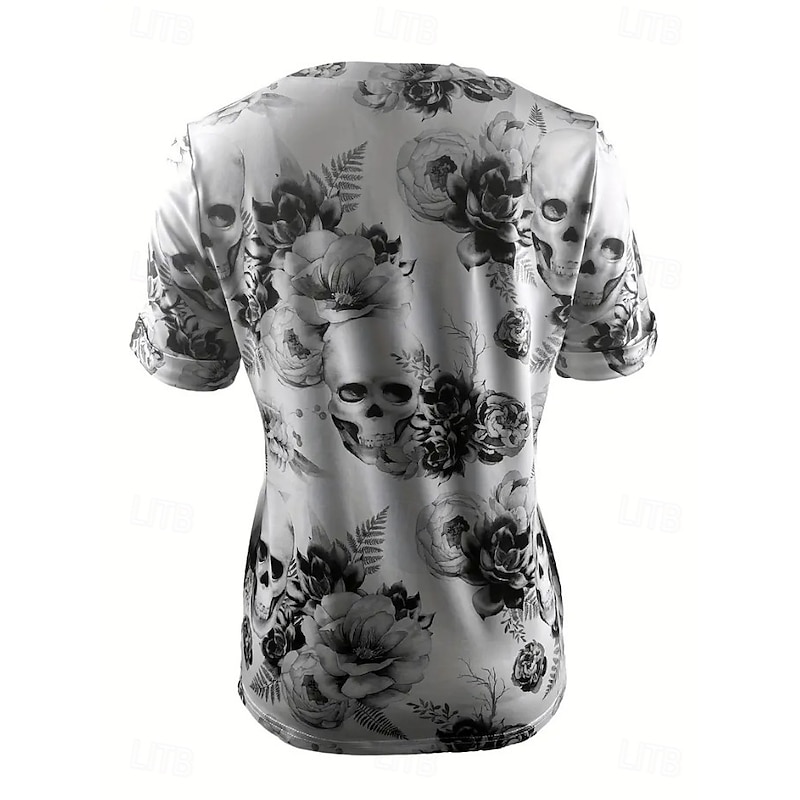 Halloween Women's Alligator Alcatraz T Shirt Graphic Animal Vintage Stylish Classic Short Sleeve Crew Neck Round Neck Regular Tops Daily Weekend Print Black White Blue Green Gray Summer Spring #2