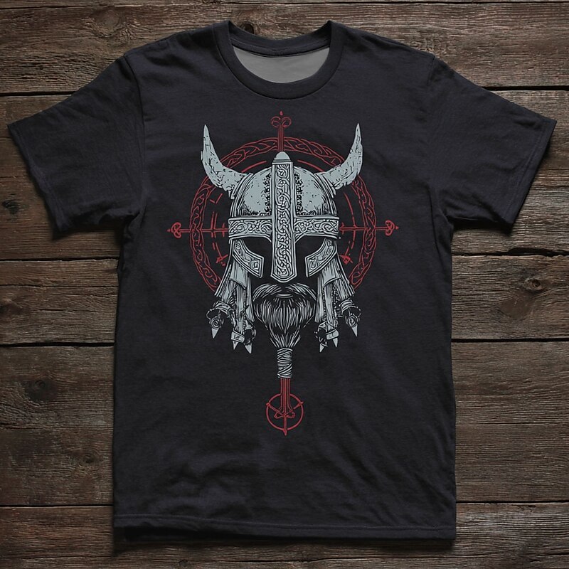 Men's 3D Viking Celtics T Shirt Short Sleeve T shirt 3D Print Crew Neck Shirt Viking Designer Party Street Casual Black Gray Summer Spring Clothing Apparel S M L XL XXL XXXL2