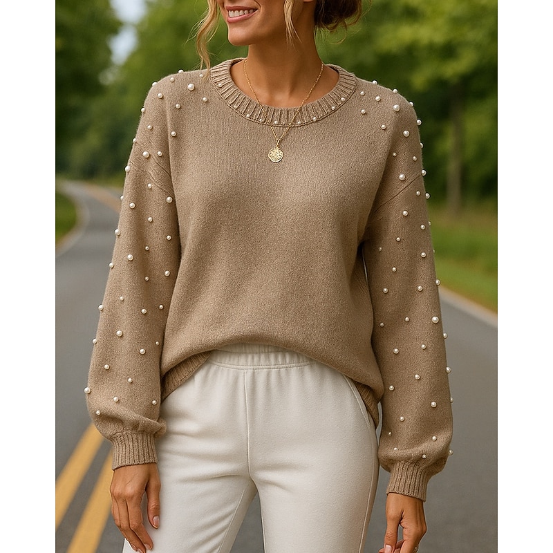 Women's Casual Tops Pullover Sweater Long Sleeve Top Athleisure Solid Colored Fashion Outdoor Running Sportswear Activewear Black Green Khaki3