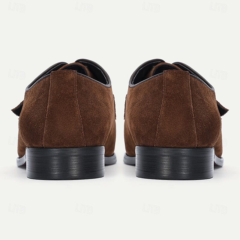 Men's Dark Brown Cowhide Leather Double Monk Strap Shoes with Premium Cowhide Elegant and Classy Footwear for Business, Weddings and Formal Occasions4