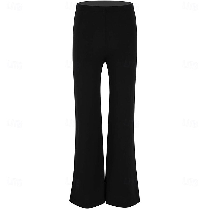 Boys Girls Basic Latin Jazz Dance Pants Stretchy Boot Cut Trousers Modern Ballroom Dancewear