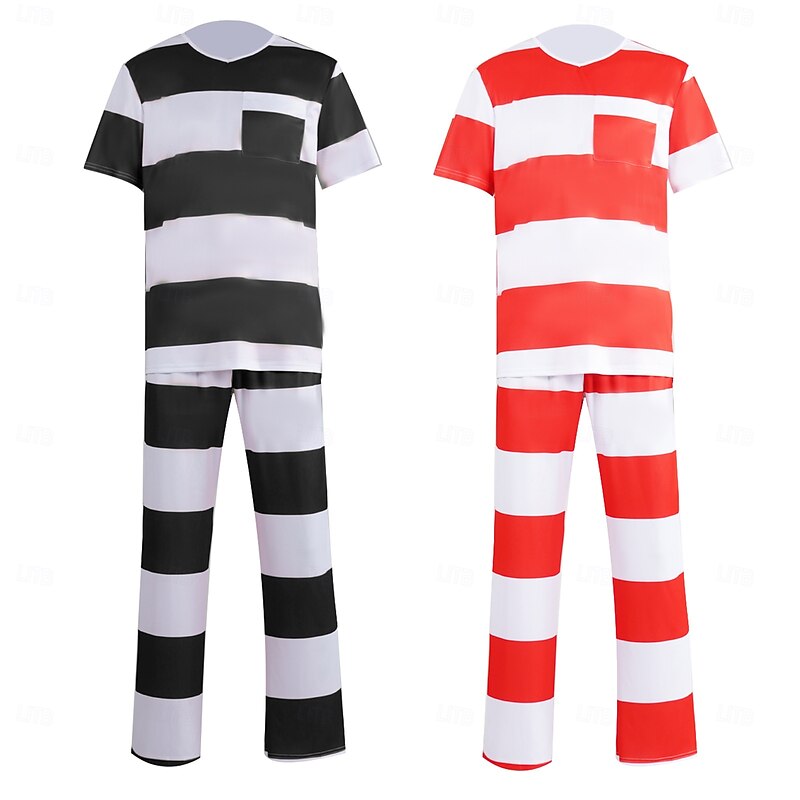 Prisoner Halloween Cosplay Costume Cosplay Adults' Men's Women's Halloween Carnival Party Masquerade Easy Halloween Costumes Dress Up