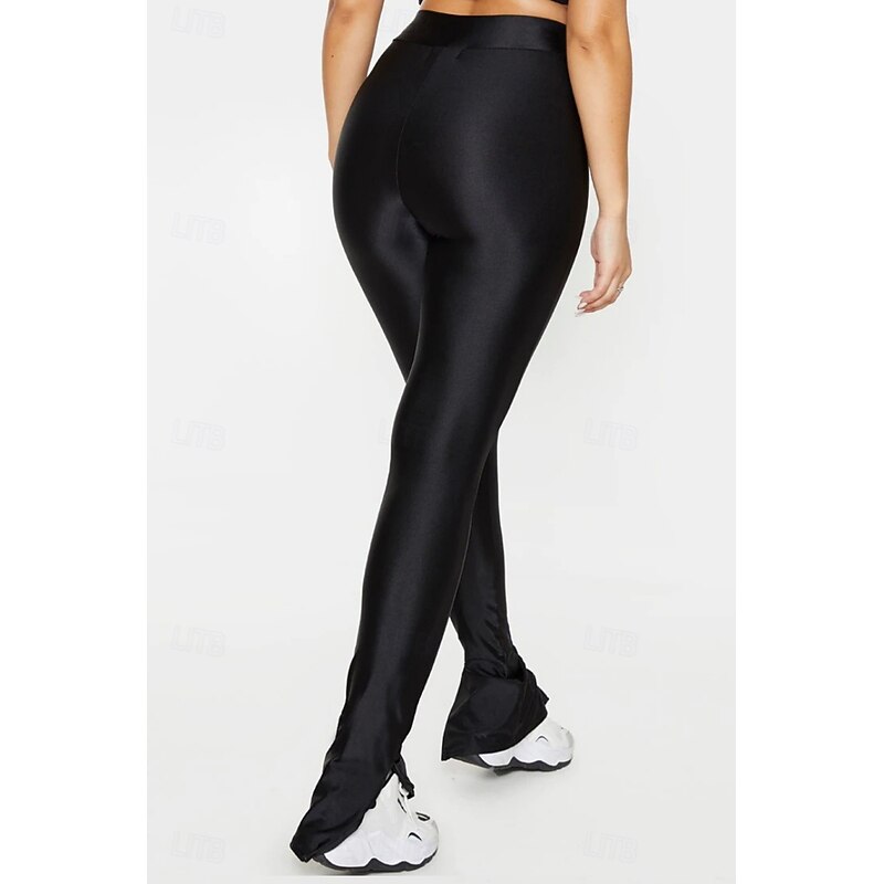 Women's Leggings Cozy Leggings Streetwear Casual Long High Waist Plain High Cut Breathability Soft Micro-elastic Vacation Street Daily Wear Black Fall Regular Fit3