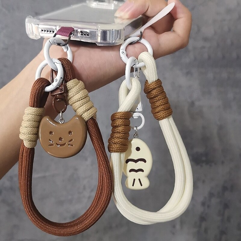 New Fashion Cat Fish Bone Pendant Hanging Rope Short Wrist Braided Rope Tourist Mountaineering Hand Rope4
