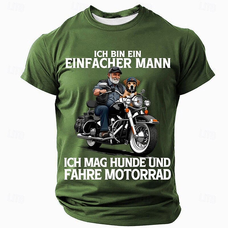 Men's Motorcycle German T Shirt Short Sleeve T shirt 3D Print Crew Neck Shirt Fashion Daily Basic Street Casual Daily Black White Blue Summer Spring All Seasons Clothing Apparel S M L XL XXL XXXL3