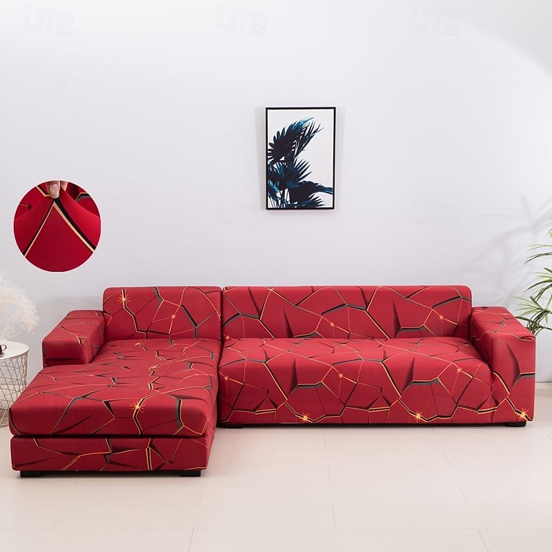 Elastic Sofa Cover Geometric Print Living Room L-Shaped Combination Sofa Cover Sofa Decoration Protective Cover Suitable For All Seasons2