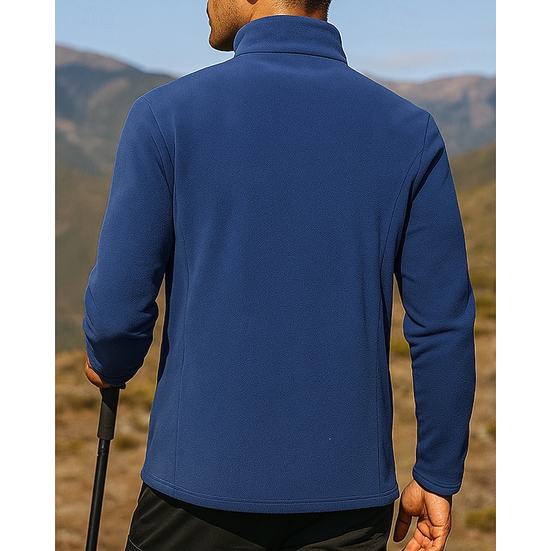 Men's Fleece Jacket Winter Outdoor Thermal Top Royal Blue3