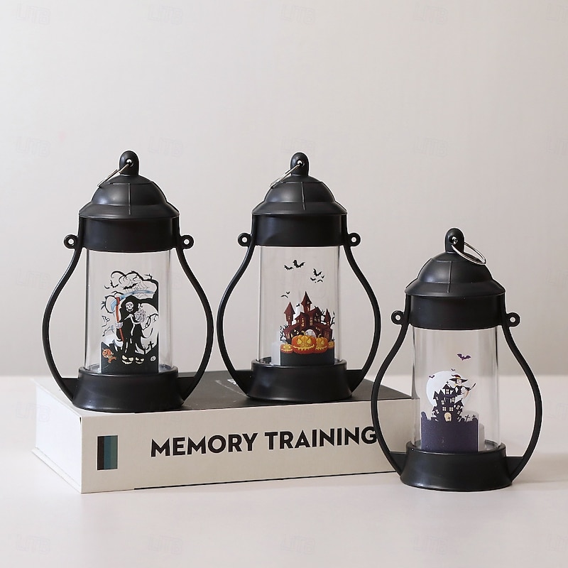 1 Pc Halloween Castle Witch Skull Decoration Night Light LED Electronic Candle Light Hanging Light Indoor Restaurant Party Atmosphere Decoration Light4