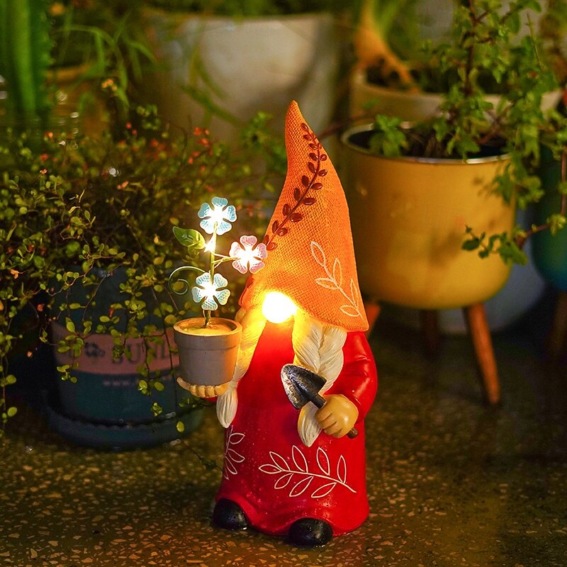 1 Pc Outdoor Waterproof Solar Goblin Dwarf Decorative Light Courtyard Garden Lawn Path Landscape Light Halloween Christmas Decoration