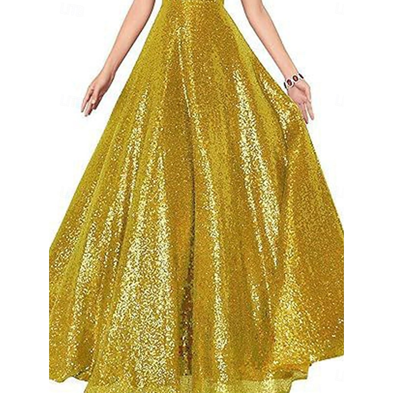 A-Line Evening Gown Elegant Dress Formal Performance Floor Length Short Sleeve Off Shoulder Sequined Backless with Pleats2