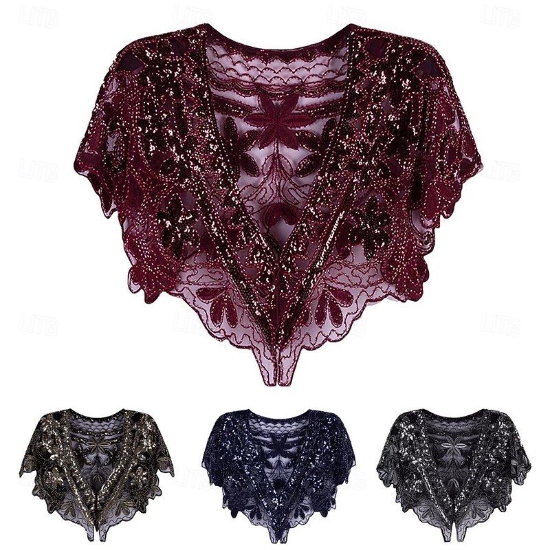 Women's Wrap Elegant Vintage Sun Protection Short Sleeve Lace Wedding Wraps With Lace For Wedding Summer