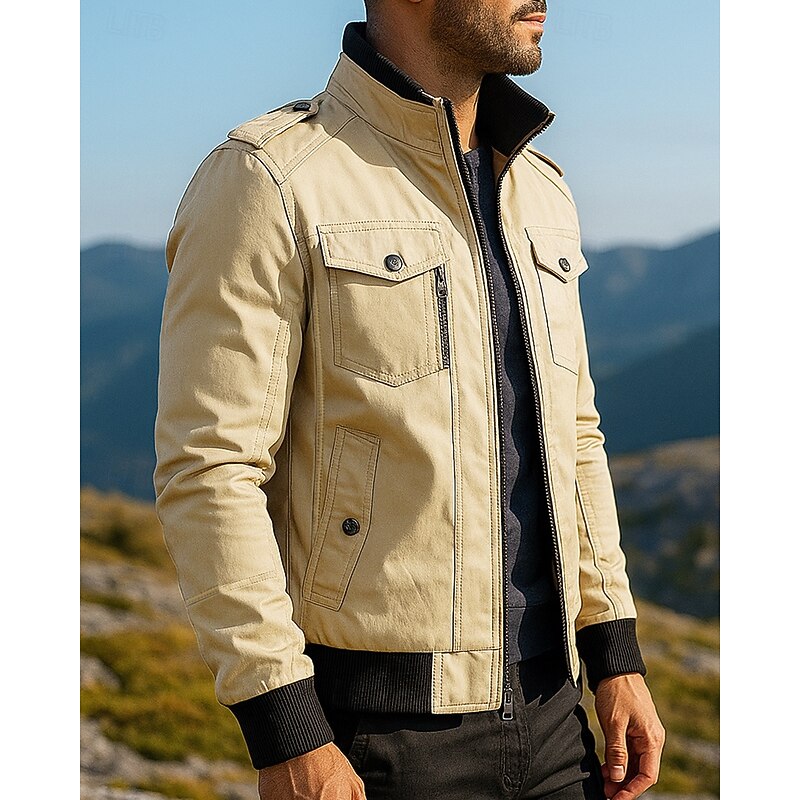 Men's Windbreaker Hiking Jacket Outdoor Windproof Hiking Outfits Hiking Clothes Spring Autumn / Fall Top Camping / Hiking / Caving Running Black Red Green3