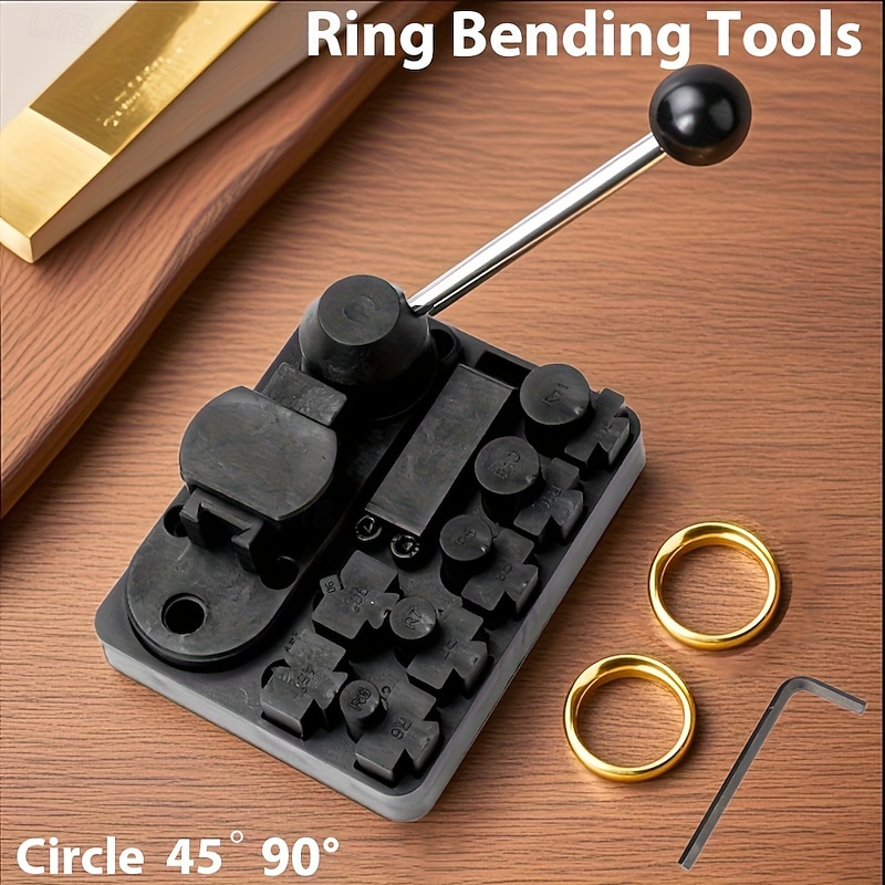 Compact Ring Bending Tool - Jewelry Making Kit with Adjustable Wire Bending Jig Set Ring Resizer Machine for DIY Craft Jewelry & Artistic Wire Forming DIY Ring & Earring Maker Tool - Ideal Gift