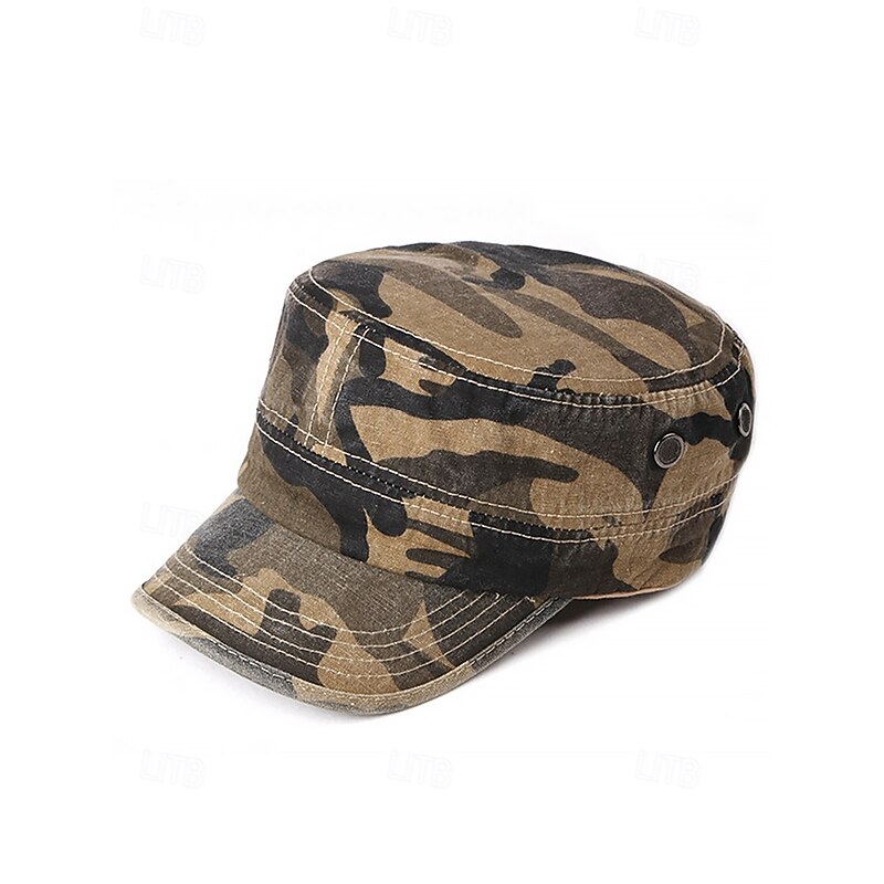 Men's Camouflage Military Cadet Hat – Cotton Army Style Cap with Adjustable Fit for Outdoor Adventures and Streetwear4