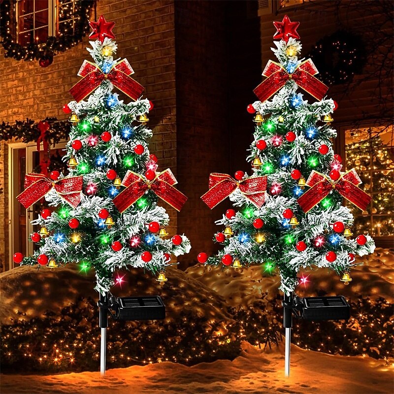 Solar Christmas Tree 1 PCS, Lights Decorations, Outdoor Waterproof Christmas Decorations Tree Lights for Garden/Patio/Lawn/Yard, Ornament2