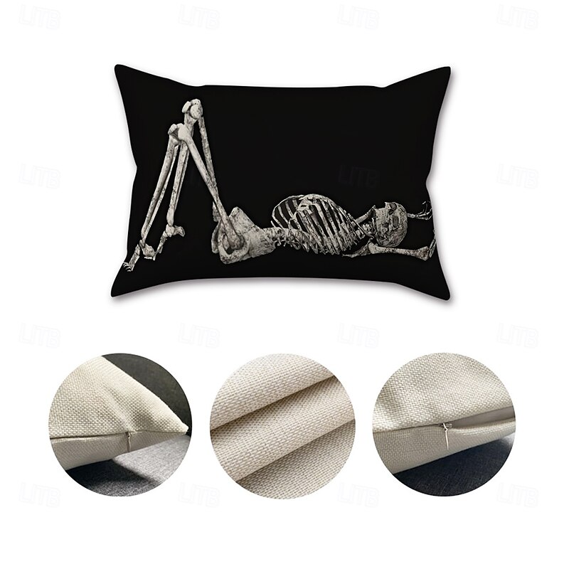 Halloween Decorative Lumbar  Pillows Cover 1PC Soft Square Cushion Case Pillowcase for Bedroom Livingroom Sofa Couch Chair3