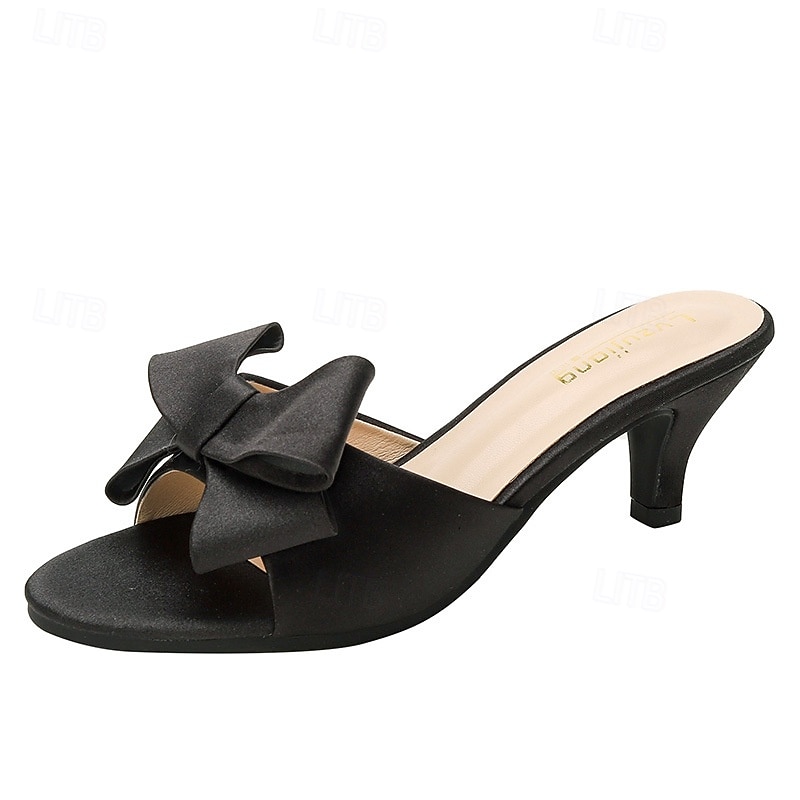 Retro Vintage 1950s 1960s Shoes Sandals Slip-on Heels Bow Fancy Dress Women's Halloween Carnival Vacation Casual Daily Retro Theme Party Adults' Shoes Spring & Summer