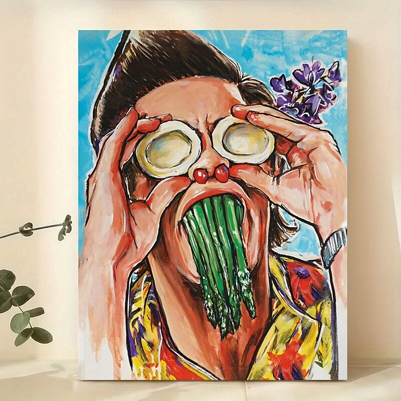 'Do I Have Something In My Teeth' Canvas Art Print - Frameless Vintage/Modern Wall Decor for Living Room Bedroom Home Office4