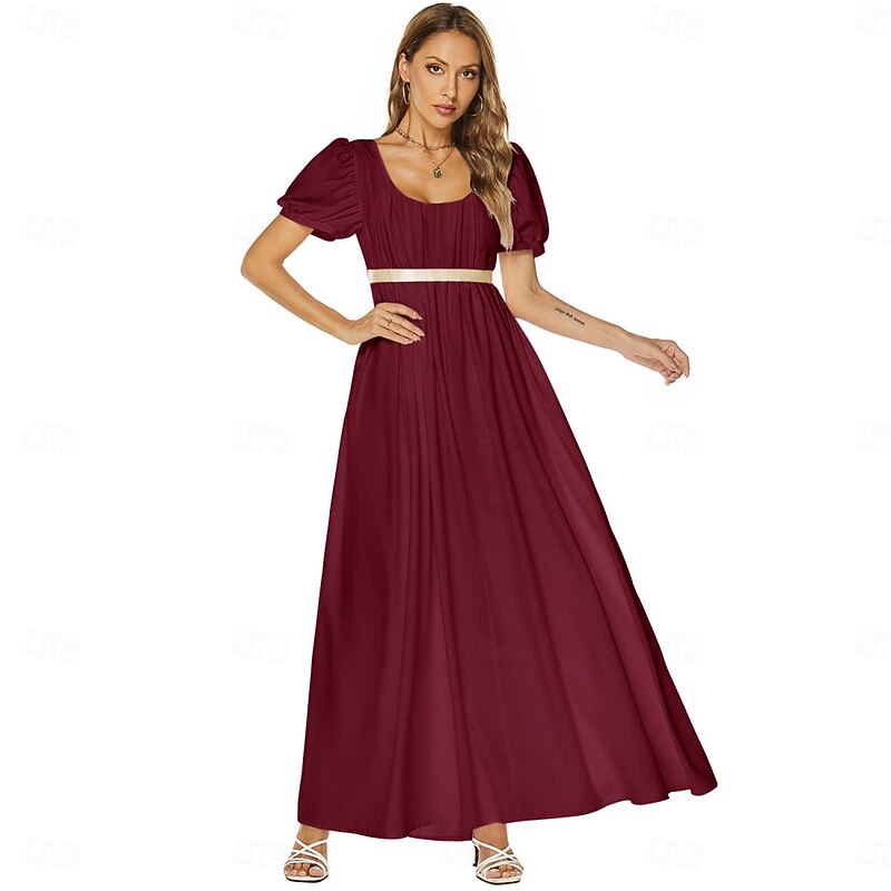 Medieval Renaissance 18th Century Empire Waist Dress Regency Inspired Dress A-Line Square Neck Fancy Dress Women's Fantasy Halloween Carnival Vacation Casual Daily LARP Adults Dress2