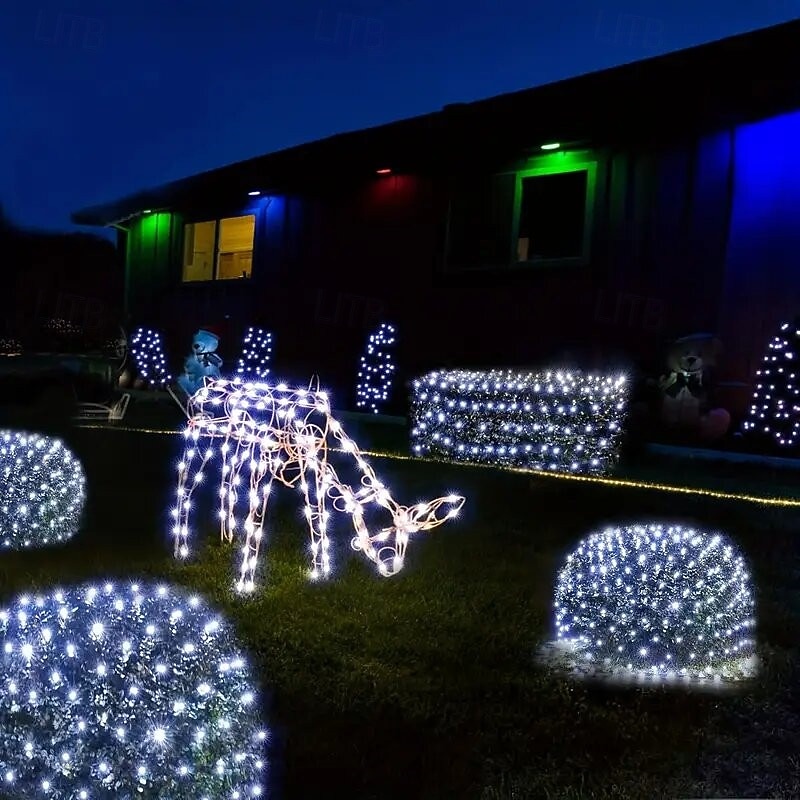 Led Fairy Net String Light 1.5M*1.5M /1.5M*4.5M /3M*3M / 6M*4M /8M*10M Choice Holiday Flexible String Light Colorful Lighting For Xmas Yard Garden Patio Decorative Lights EU US AU UK Plug3