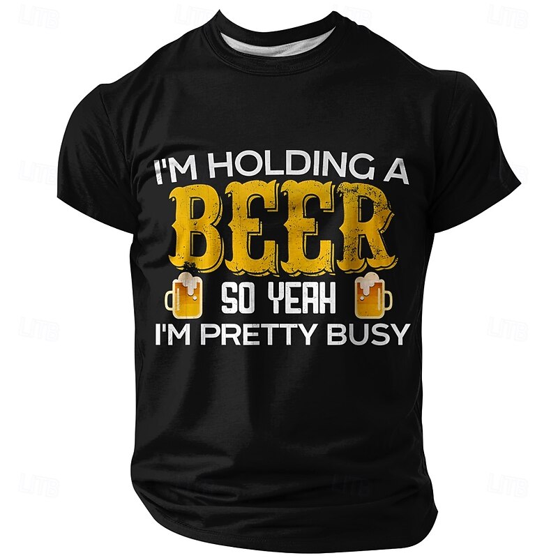 Oktoberfest Men's Funny Beer T Shirt Short Sleeve T shirt 3D Print Crew Neck Shirt Fashion Exaggerated Daily Party Street Casual Black Blue Green Summer Spring All Seasons Clothing Apparel S M L XL4