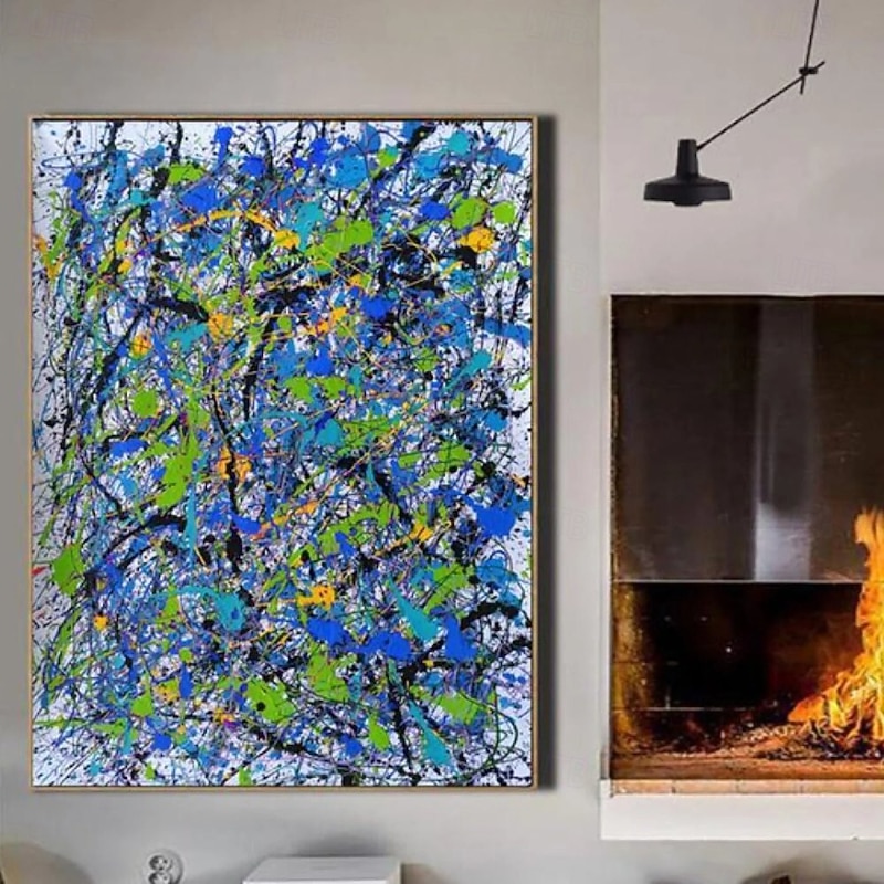 Large Abstract Canvas Art oil painting hand painted Blue Minimalist Abstract Painting Nordic Abstract Painting for Living Room Abstract Painting Boho Abstract Wall Art painting