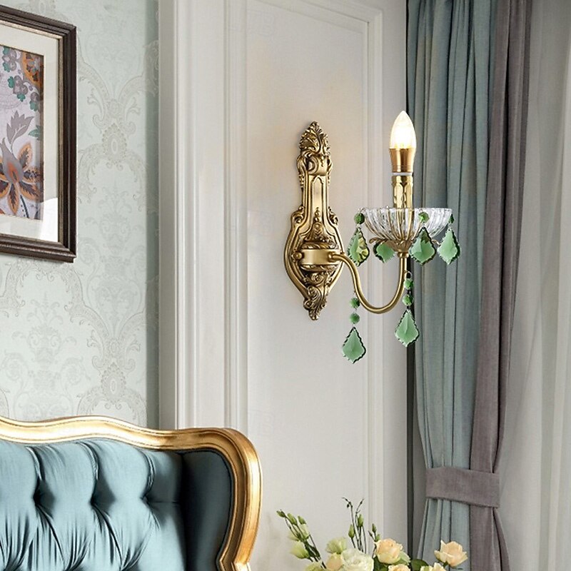 Wall Sconces Gold 1 Light Wall Sconce, Modern Wall Light Fixtures, Farmhouse Wall Sconces with Clear Glass Shade, Wall Lights for Living Room, Bedroom, Stair, Bathroom, Hallway 110-240V