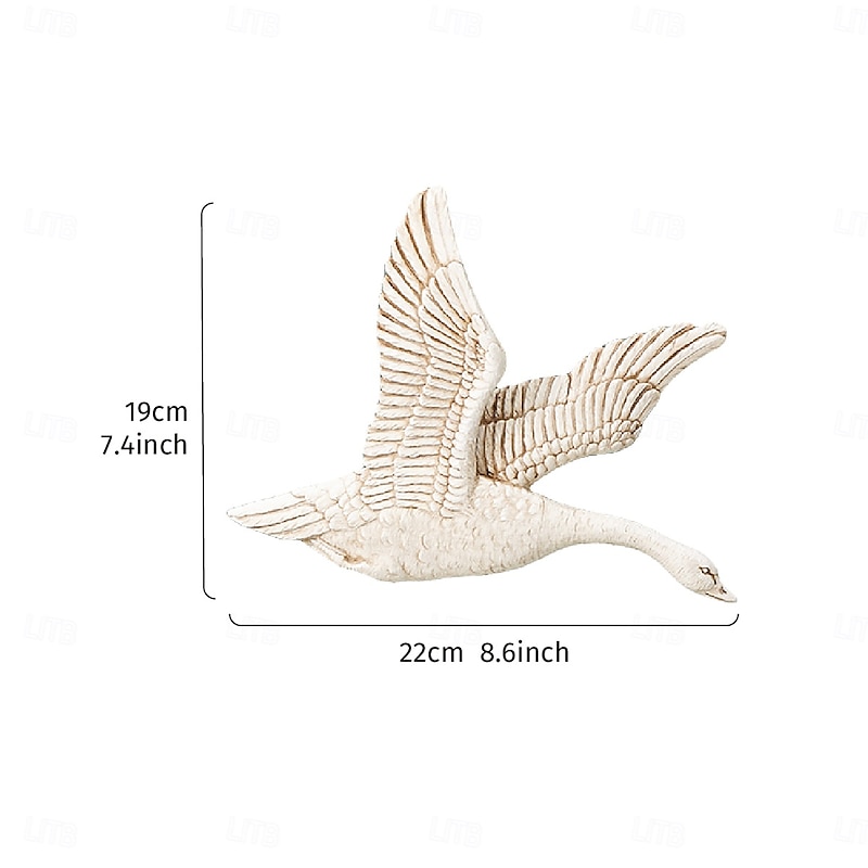 Gold and White Resin Flying Goose Wall Decor, Spreading Wings Design for Home Wall Decoration, Perfect for Dining Rooms, Weddings, Parties, and Other Indoor Spaces4