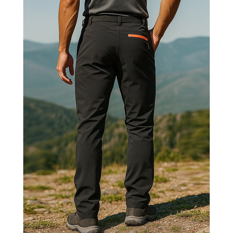 Men's Hiking Pants Trousers Hiking Rain Pants Softshell Pants Patchwork Summer Outdoor Regular Fit Waterproof Windproof Bottoms Black Army Green Camping / Hiking Running S M L XL XXL2