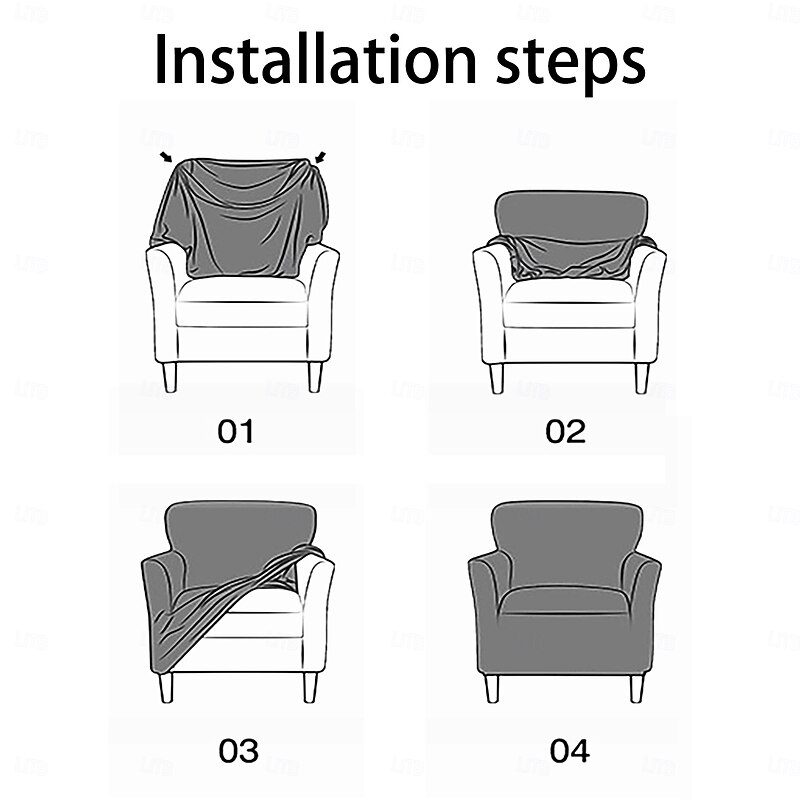 Halloween Armchair and Bench Cover Solid Color PU Slipcovers with Pigment Print, Waterproof Furniture Protector for Party Home Decor (1PC)3