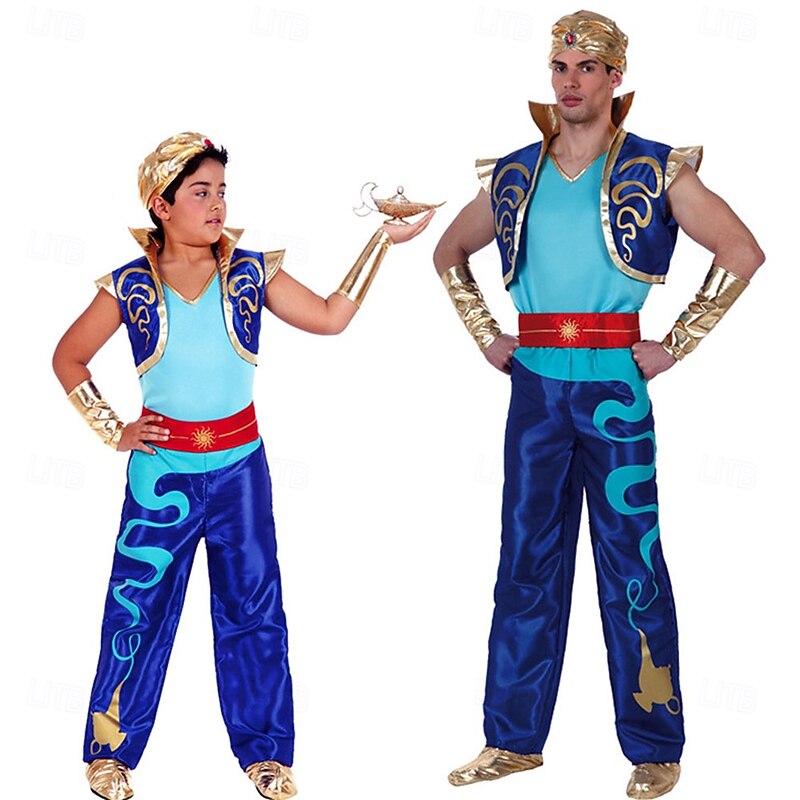 Fairy Tale Arabian Nights Prince Aladdin Outfits Costume Storybook Characters Cosplay Movie Cosplay for Men's Girls' Kid's Adults' Halloween Carnival World Book Day Performance Educational Dress Up