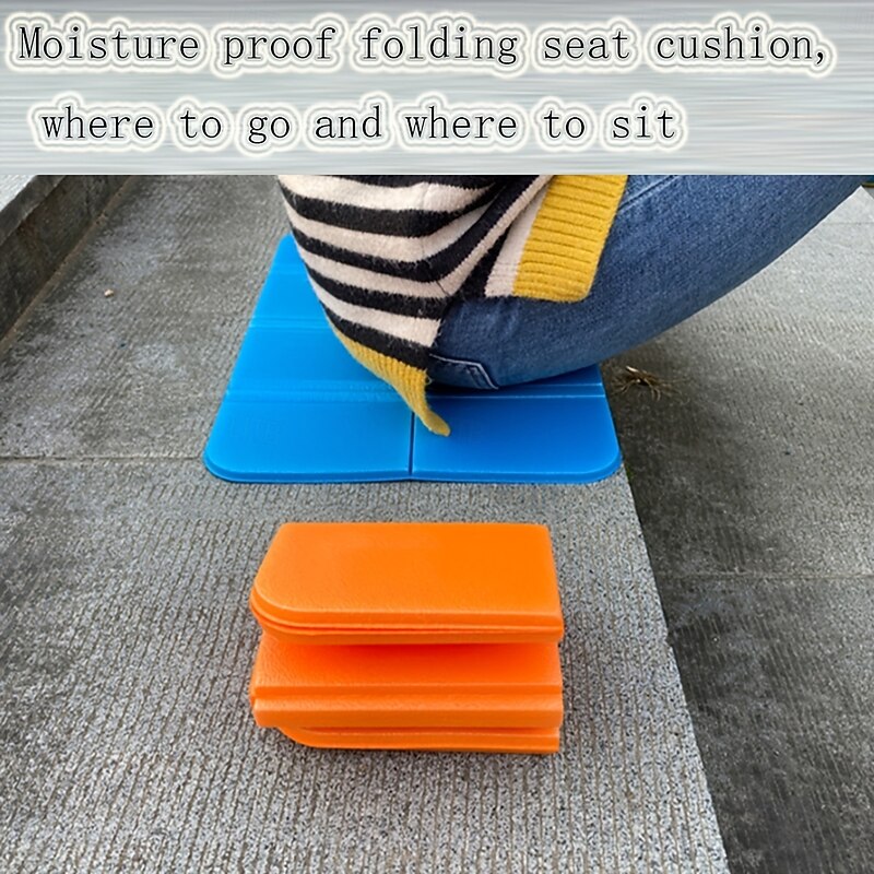 High Quality Foldable Seat Cushions Moisture-Proof Portable Outdoor Seat Pad for Camping, Fishing, Picnics, Beach, Hiking - Durable Grass & Blue, Outdoor Cushion Covers