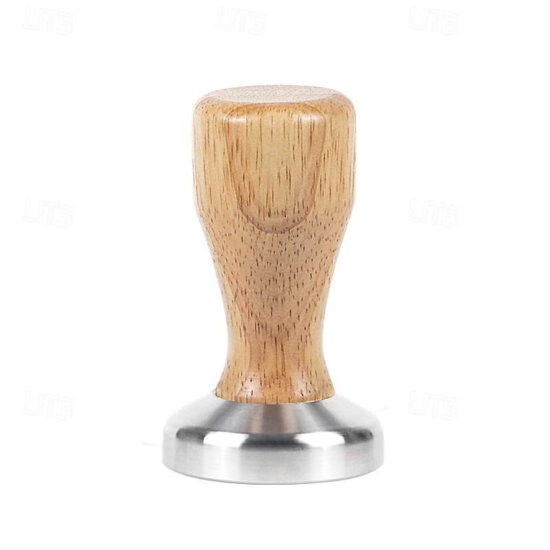 Coffee Tamper with Black Walnut or Oak Handle, 304 Stainless Steel Espresso Coffee Distributor and Tampers for Barista, Coffee Machine Accessories4