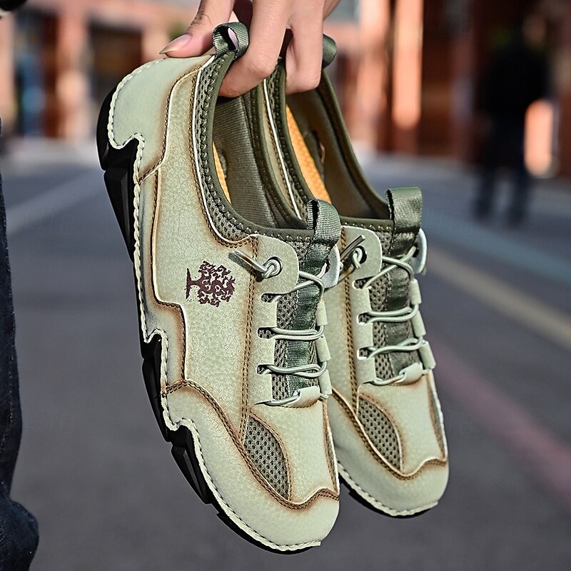 Men's Retro Casual Lace-Up Shoes – Unique Stitch Design & Flexible Sole for Art-Inspired Outfits, Walking & Creative Events2