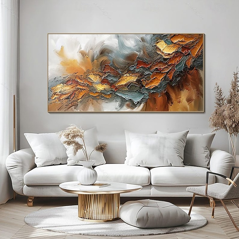 Handmade Oil Painting Wall Art Decoration Modern Hand Painted Abstract Texture for Living Room Home Decor Stretched Frame Hanging Painting/Rolled Canvas (No Frame)3