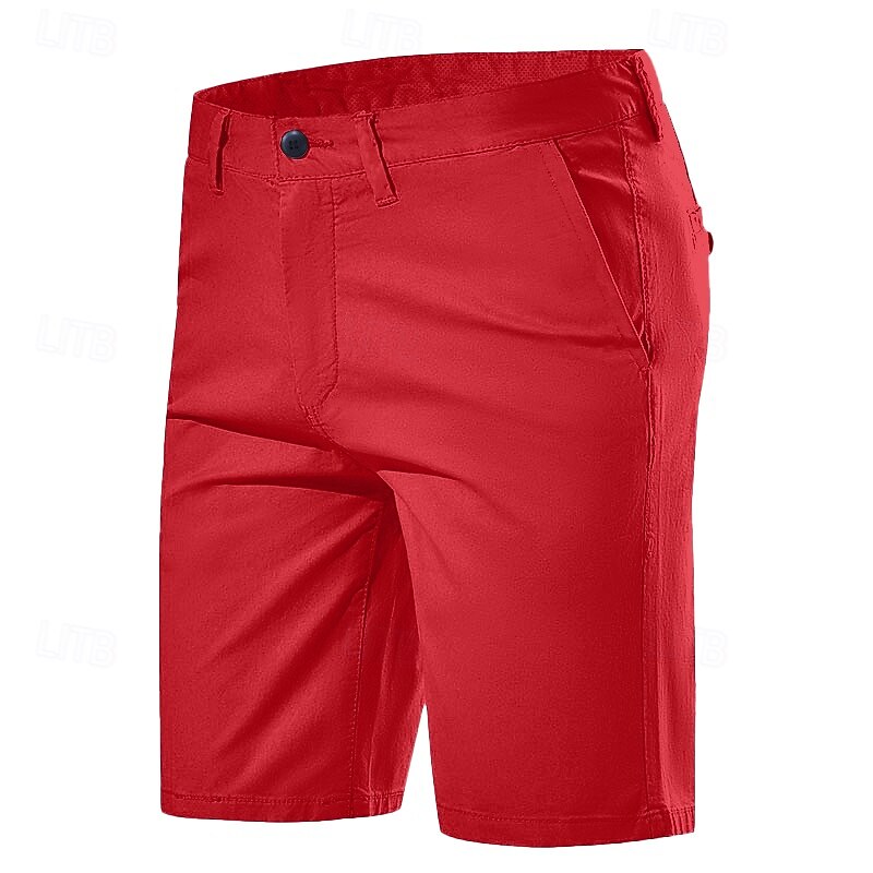 Men's Shorts Chino Shorts Bermuda shorts Pocket Plain Comfort Breathable Outdoor Daily Going out Fashion Casual Yellow Red2