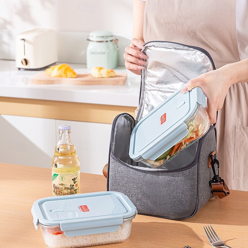 Lunch Bag for Women and Men for Back to School Office Picnic Hiking Beach New Oxford Cloth Insulated Tote Crossbody Bento Bag Thick Portable Thermal Food Container2