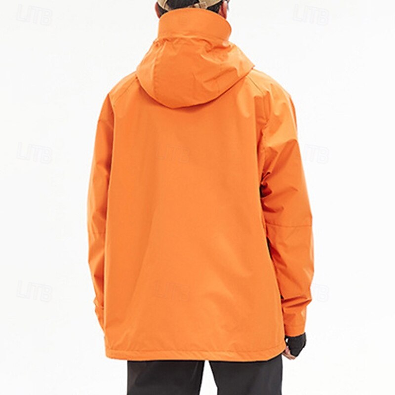 Men's Hiking Jacket Outdoor Waterproof Windproof Hiking Outfits Hiking Clothes Spring Autumn / Fall Top Camping / Hiking / Caving Running Solid Color Black Orange Green4