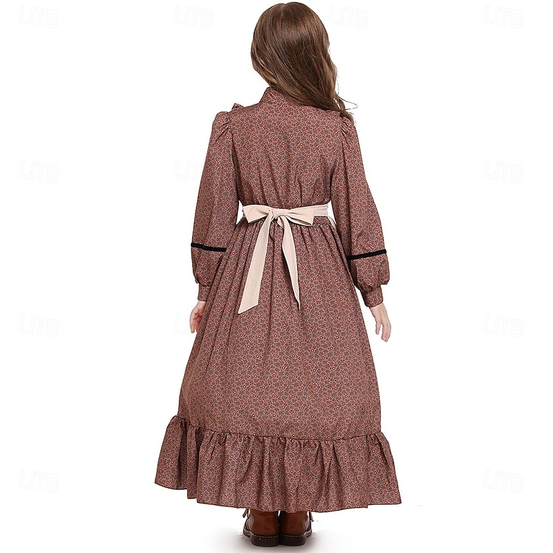 19th Century 1800s Old West Prairie Dress Pioneer Fancy Dress Girls' Halloween Carnival World Book Day School Event Dress Up Historical reenactment Kid's Dress Apron4