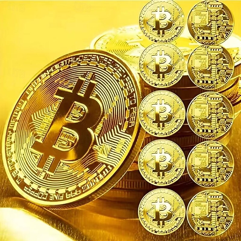 20pcs Bitcoin Collectible Coin Set, Metal Crypto Tokens, Perfect Gift for Business and Craft Enthusiasts, Party and Event Favor