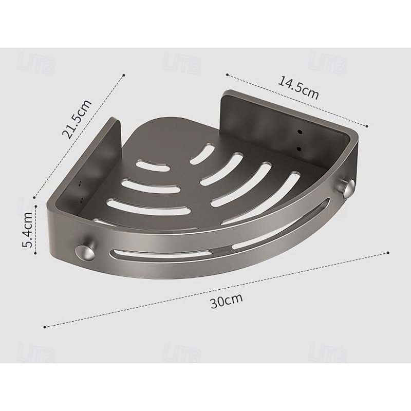 Bathroom Triangle Shelf ABS Gun Grey, No Drilling Corner Shower Caddy Wall Mounted Storage Rack for Toilet, Sink, Vanity, Washroom Organizer3