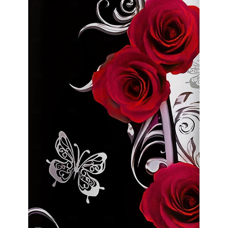 Women's Blouse Floral Graphic Elegant Vintage Daily Half Sleeve Batwing Sleeve Crew Neck Regular Tops Daily Holiday Vacation Wear Black Pink Red Purple Summer Spring3