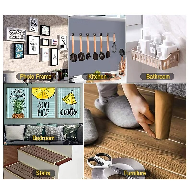Transparent Magic Nano Tape Double Sided Grip Reusable Home Tape Traceless Glue, 50mm Wide Clear Gel Adhesive Tape, Heavy Duty Removable Wall Tape for Kitchen, Bathroom, Carpet, Photo Frames, DIY Projects4